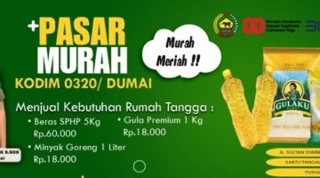 Kodim 0320/Dumai Menggelar Pasar Murah, Warga Antusias Belanja Kebutuhan Pokok