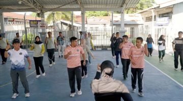 Semangat Untuk Sehat Bersama, Pegawai Rutan Dumai Lakukan Senam 