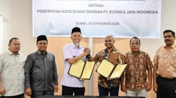 Wako Paisal Teken MoU Dengan PT. Eco Oils Pemanfaatan Hasil Olahan Limbah Menjadi Produk Pembangunan Efisien