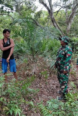 Babinsa Koramil 04/Rupat Gelar Patroli Cegah Karhutla di Desa Darul Aman